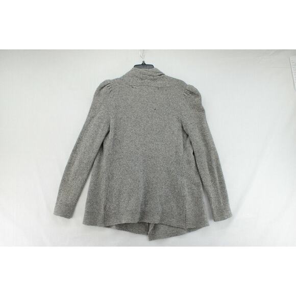 Anthropologie Meguro River Cardigan Women's Small Gray Puff Sleeve Open Sweater - Picture 3 of 8